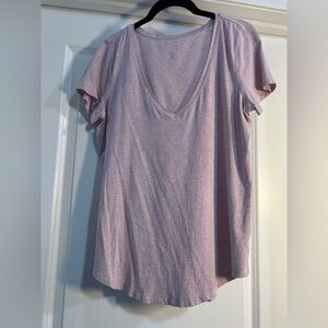Lululemon Women's Pink Taupe V-Neck Top-PTP 20"